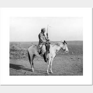 Indian on Horseback, 1907. Vintage Photo Posters and Art